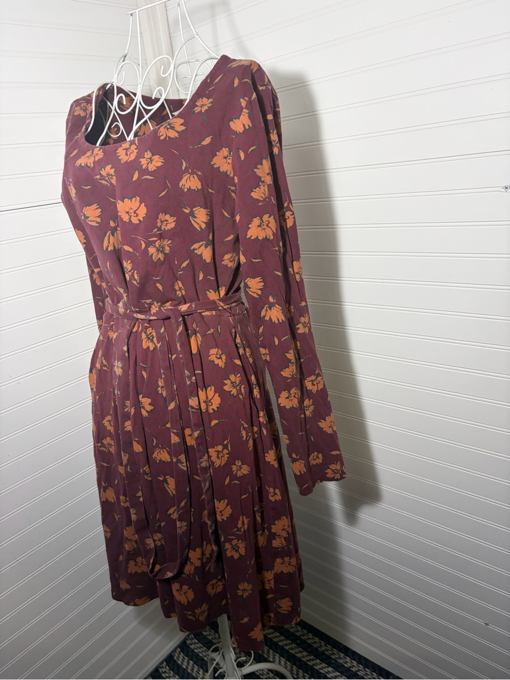 Pact Plum Long-Sleeve Floral Tie-Waist Dress - Picture 6 of 8